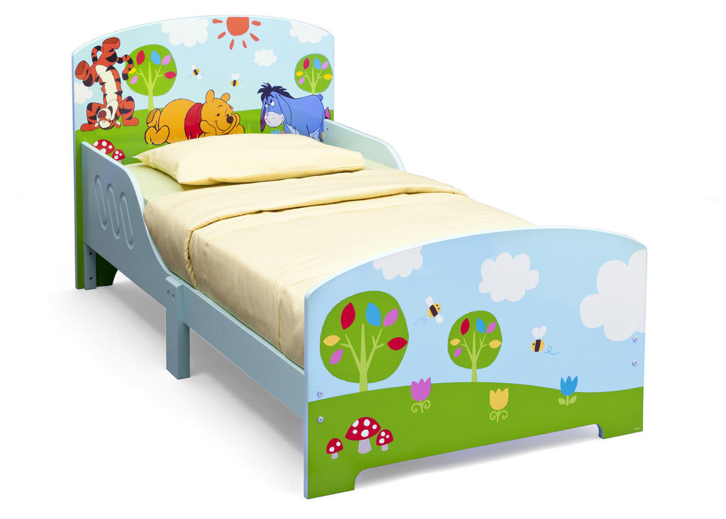 Delta Children Winnie The Pooh Wooden Toddler Bed, Left View a1a