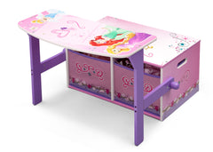 Delta Children Princess 3-in-1 Storage Bench and Desk Left View Open a3a