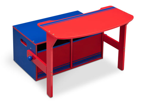 Generic Blue/Red 3-in-1 Storage Bench and Desk