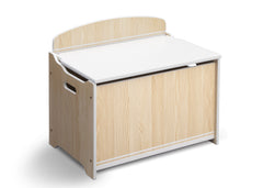 Delta Children Natural / White Wooden Toy Box, Left View a2a