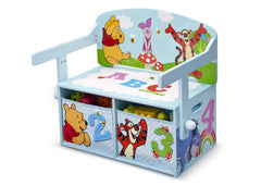 Delta Children Winnie the Pooh 3-in-1 Storage Bench and Desk Left View Closed a4a