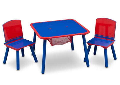 Generic Blue/Red Table and Chair Set with Storage